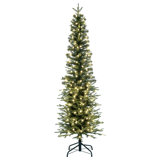 Bixley Pencil 5.5' Green Fir Artificial Christmas Tree with 250 LED Clear/White Lights with Stand