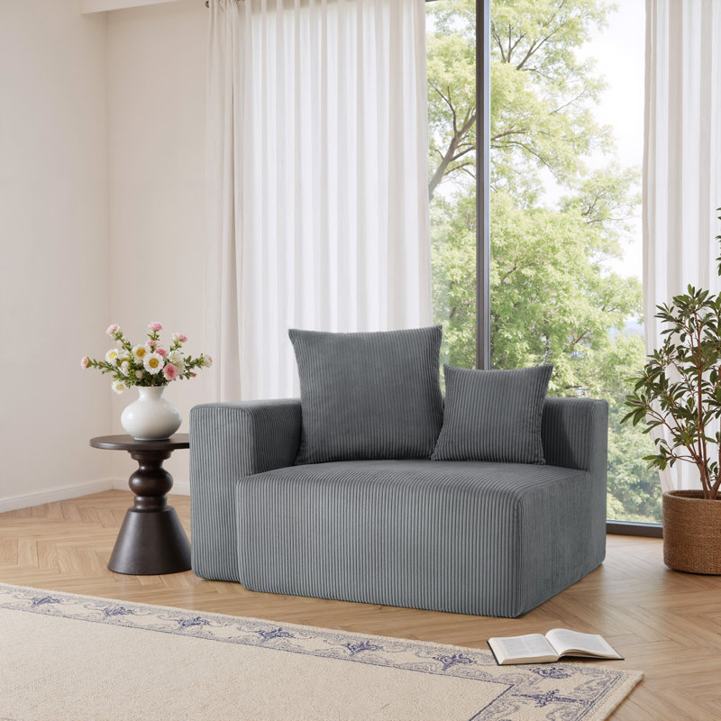 Upholstered Armchair, Grey