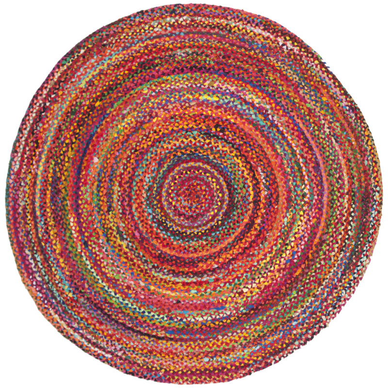 Cotton Hand Woven Area Rug, Round 183 cm