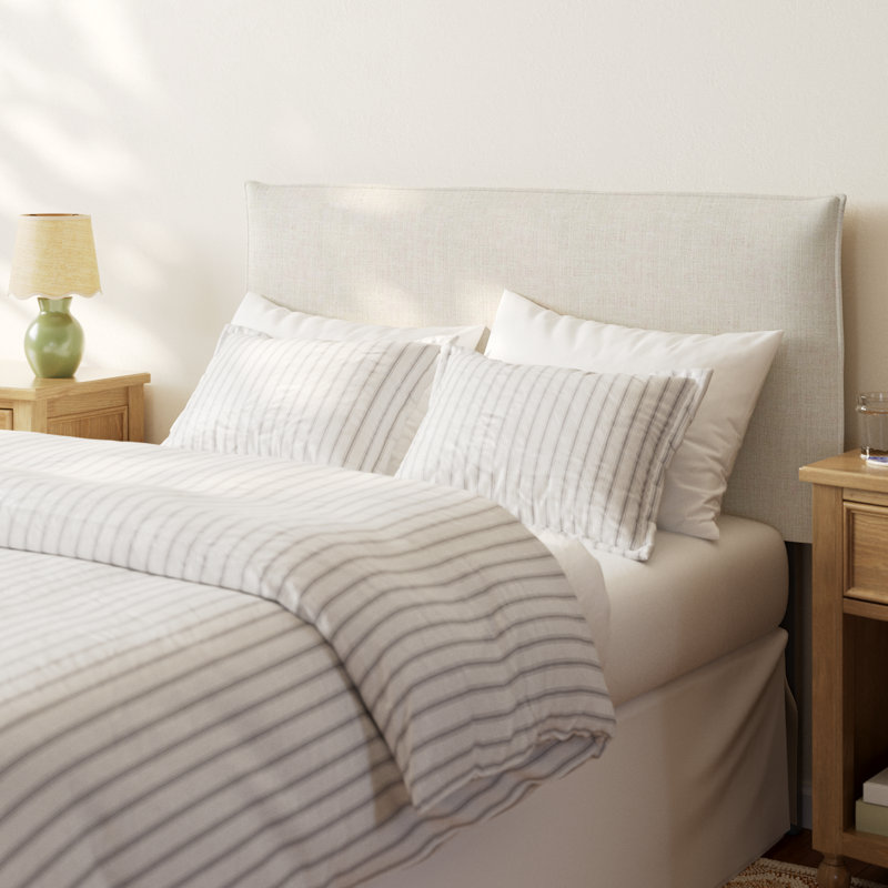 Halcyon Upholstered Headboard, Classic Talc Linen, Full / Double