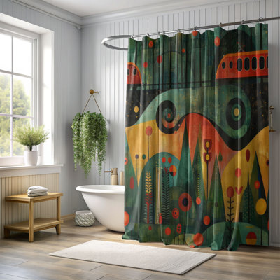 Rideau de douche Zingy Train - Premium