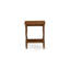 Ensemble de chambre à coucher 2 pièces - 1 lit plateforme avec tête de lit capitonnée en tissu de lin kaki foncé et capitonnée avec 1 table de chevet - Table de chevet finition noyer antique-1243879154-1243879158