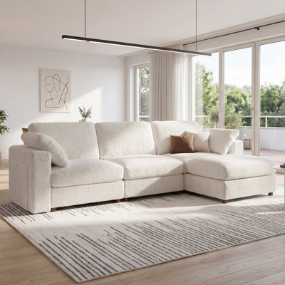 Canapé modulaire 4 pièces avec canapé et 2 tables d'appoint avec rangement