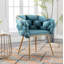 Fauteuil de luxe simple et moderne en velours vert olive-1192981840