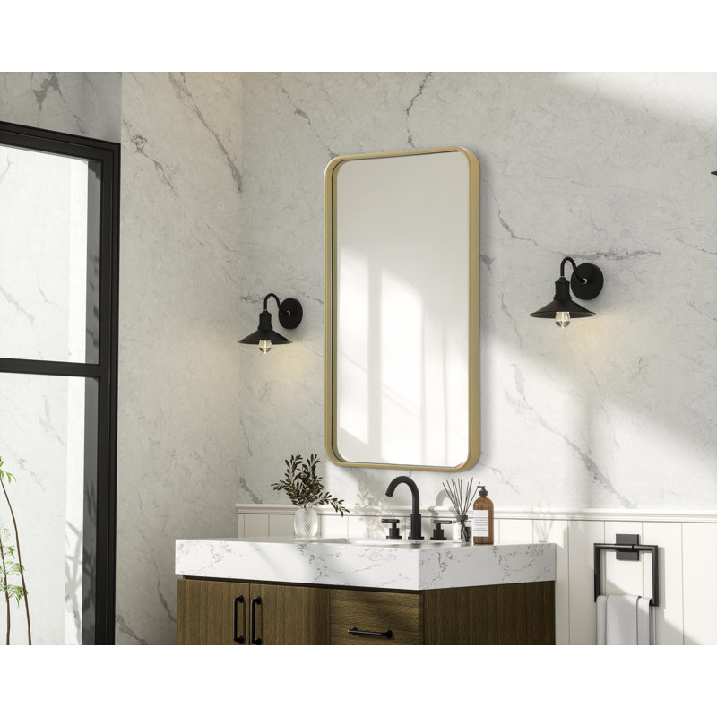 Erath Contour Metal Mirror, Brass, 36" x 20"