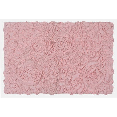 Schoenberger Floral Design Cotton Bath Rug