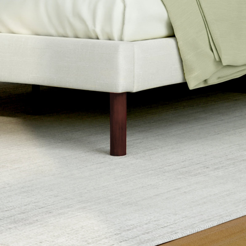 Calvero Upholstered Standard Platform Bed Frame, King, Ivory