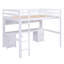 Lit mezzanine double avec bureau, armoires, tiroirs et plateau de chevet, station de charge, blanc-512699976