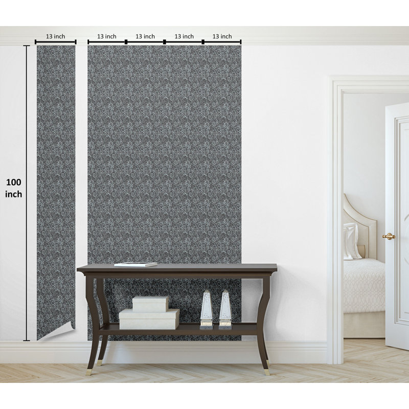 Virenque Roll, Charcoal Gray Pale Blue, 100" L x 13" W