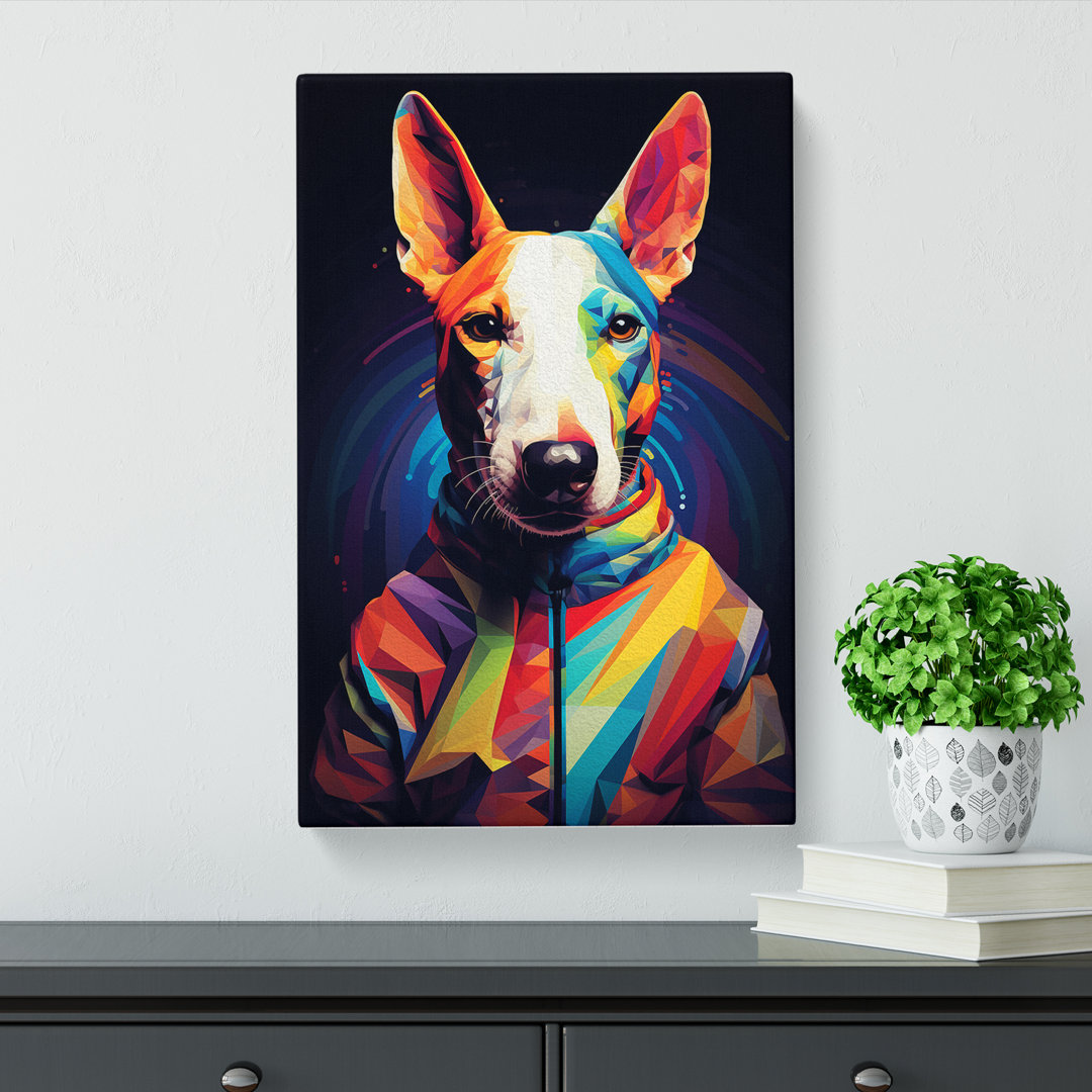 English Bull Terrier Futurism - Wrapped Canvas
