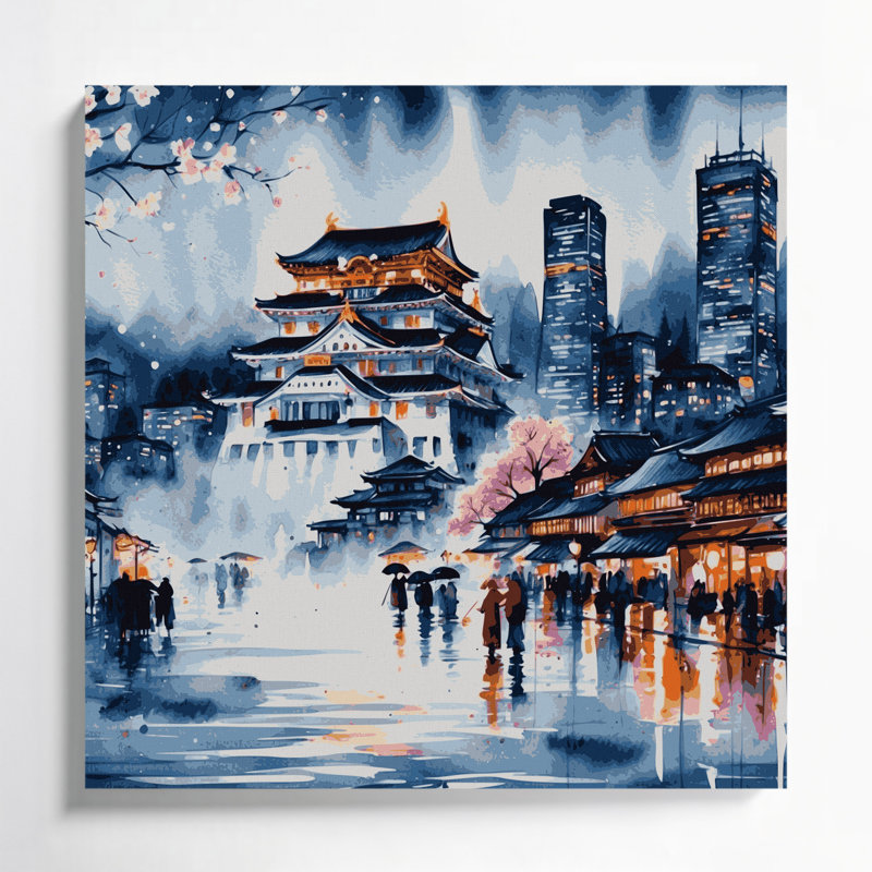 Art mural sur toile, villes, Osaka, Japon, H 12 po x l 12 po