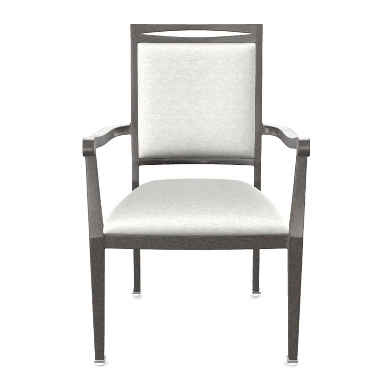 Chaise avec accoudoirs Ada, Smoked Walnut, Blanc