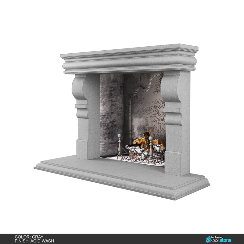 Hamilton Fireplace Surround, Acid Wash/Gray