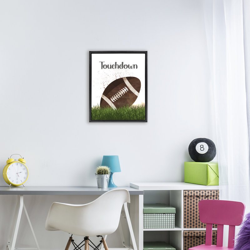 Cadre flottant Have A Ball Touchdown, design par Christine Simpson Art, Cadre flottant noir de jais, H 21 po x l 17 po