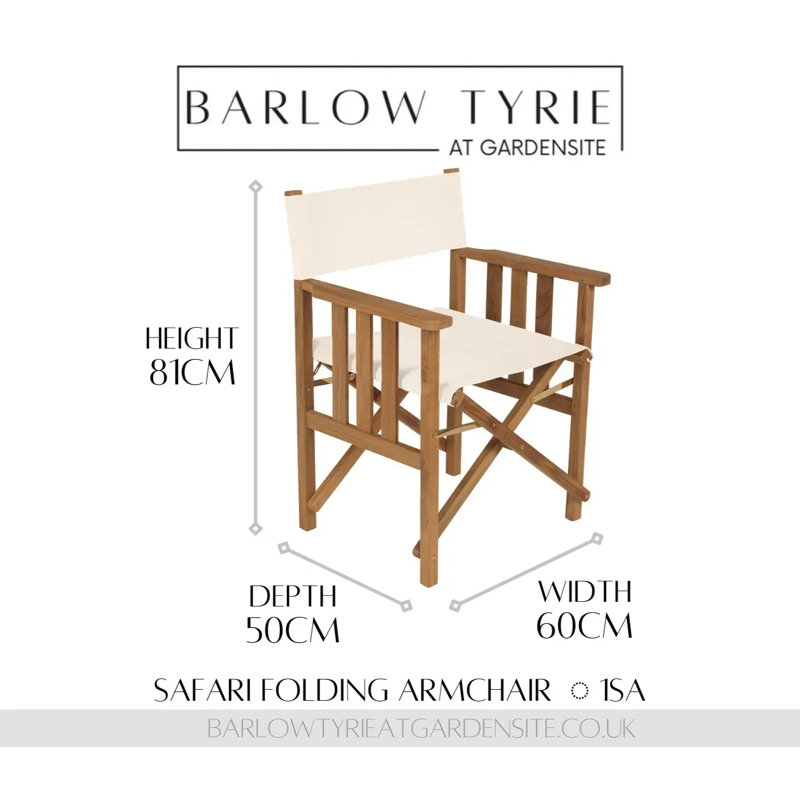 Safari Outdoor Teak Dining Armchair, White Sand