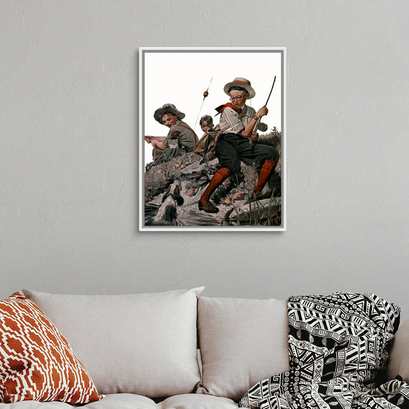 Art mural sur toile Norman Rockwell, H 32 po x l 26 po x P 1,75 po, Cadre flottant blanc
