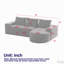 Canapé modulaire courbé en osier de 99 po avec méridienne Boneless, sans assemblage requis-1716948054