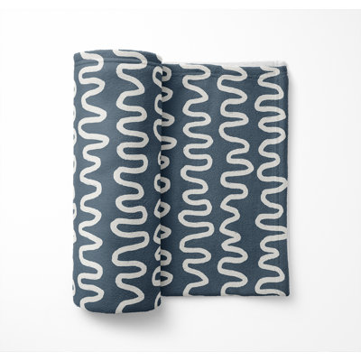 Wiggle Stripe Velveteen Fleece Blanket