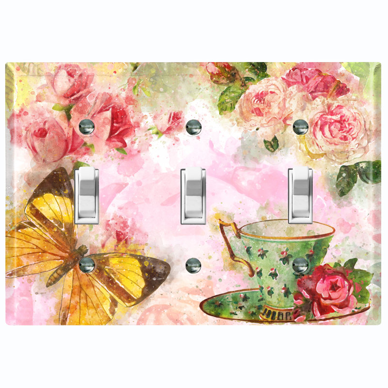Patterned 3 - Gang Toggle Light Switch Standard Wall Plate