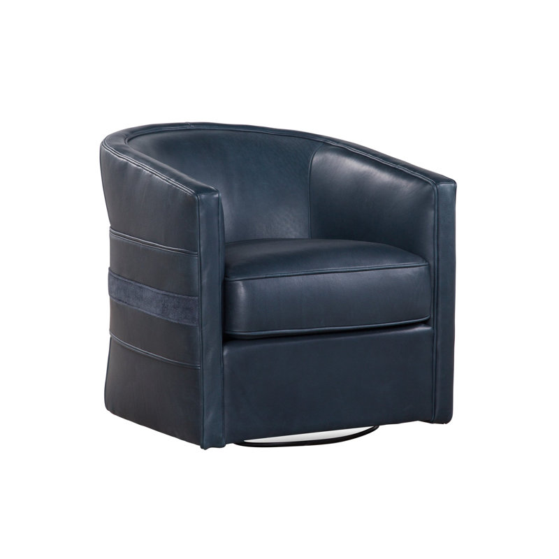 Everlea Swivel Chair in Athena Night, Athena Night Genuine Leather