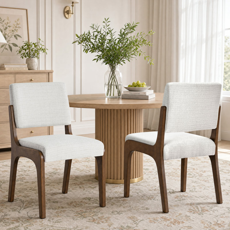 Ensemble de 2 chaises de salle à manger modernes rembourrées, chaises de cuisine et de salle à manger en chenille avec structure en bois massif, assise rembourrée, chaises modernes pour salle à manger, cuisine, salon, appartement