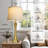 Modern Gold Table Lamps with USB-C Ports, Touch Control, 27.5" Height, Oatmeal Fabric Shade-49664103