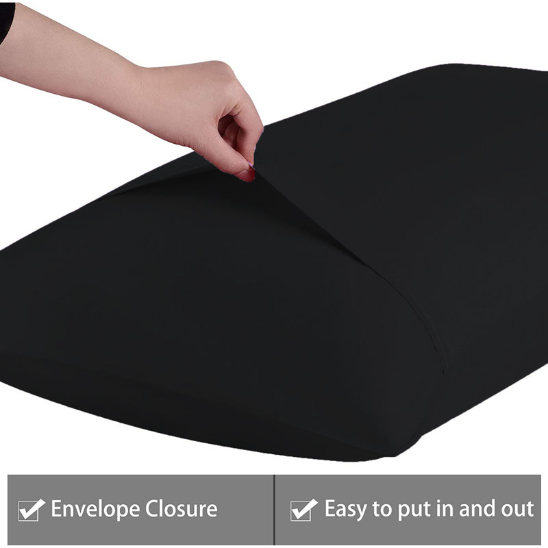Feival Cotton Blend/Polyester Pillow Case, Black