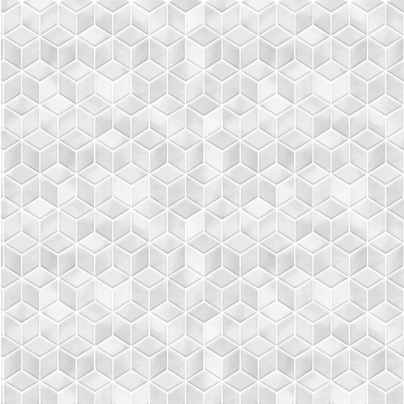 15cm W x 30.5cm L Aluminum Peel and Stick Mosaic Tile, Light Grey