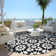 Flatweave Washable Floral Indoor / Outdoor Rug