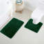 Ensemble de tapis de salle de bain en microfibre vert foncé 17 po x 24 po - Tapis de bain épais et antidérapant, lavable à la machine, pour plancher de salle de bain, baignoire et douche