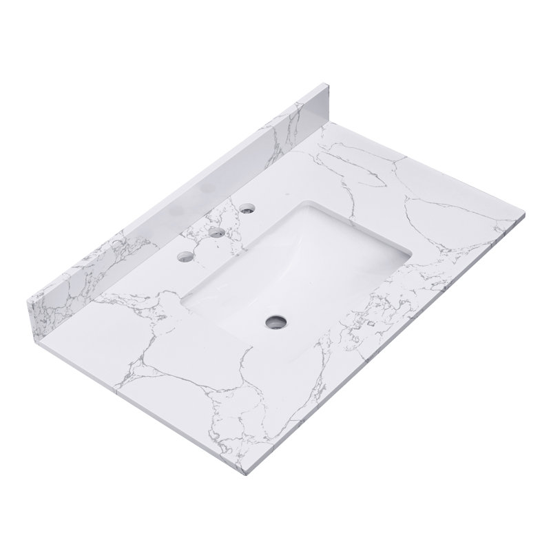 37'' Stone Single Bathroom Vanity Top with Sink
