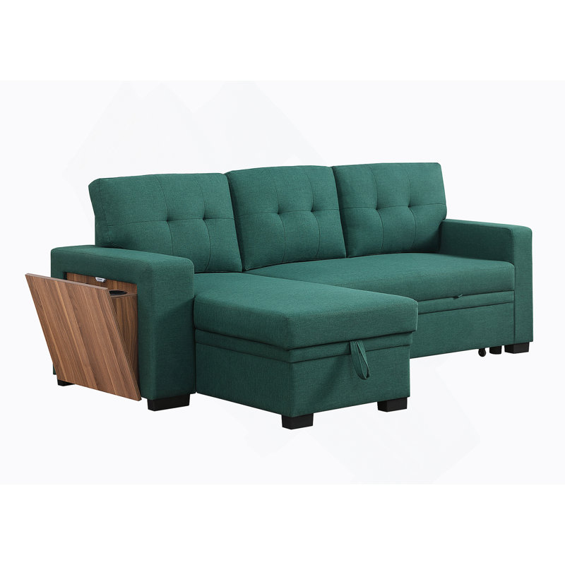 Canapé modulaire 3 pièces rembourré, Lin vert