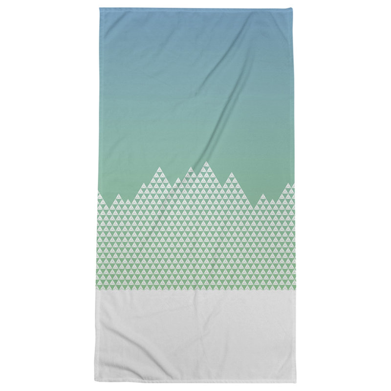 Serviette de bain Mountain, Bleu/vert