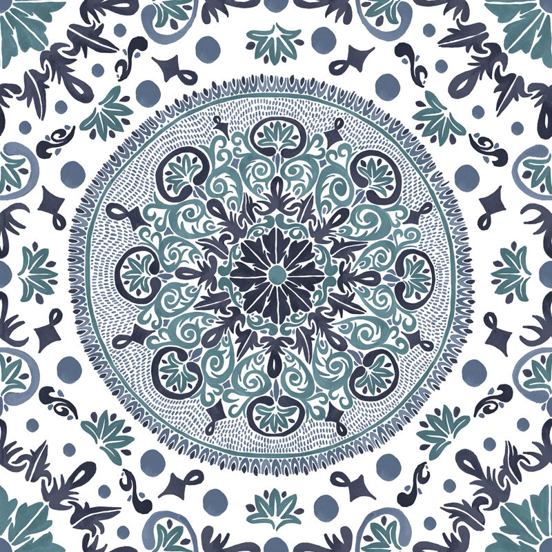 Rouleau de papier peint lisse L 10 pi x l 24 po Henni, Bleu