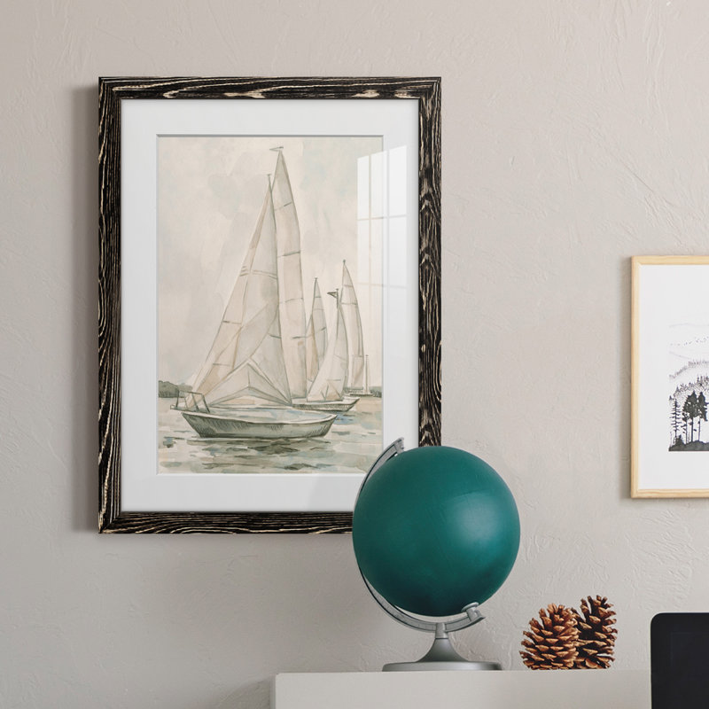 " Sail Scribble II " Painting Print, Black Framed, 37.5" H x 27.5" W x 1" D