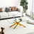 39.37" Rectangular Tempered Glass Coffee Table, Modern Design With Metal Legs For Living Room-2111805766