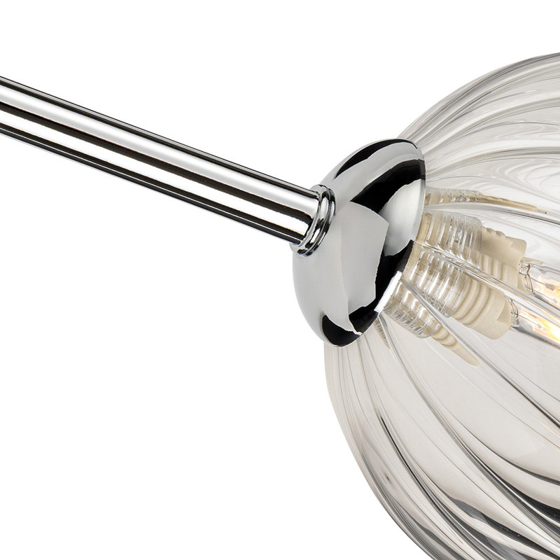 Glass Flush Mount, Chrome, 6