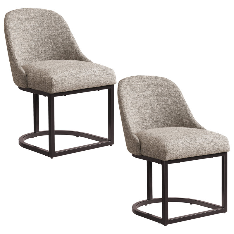 Chaise de salle à manger rembourrée Borgos, Espresso, Gris