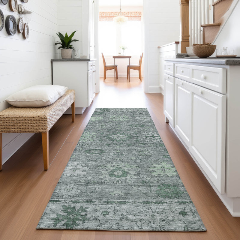 Tapis intérieur / extérieur Xhevrie lavable à la machine, Tapis de couloir 2 pi 3 po x 7 pi 6 po