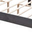 Grand lit plateforme avec tissu en velours gris et conception à oreilles