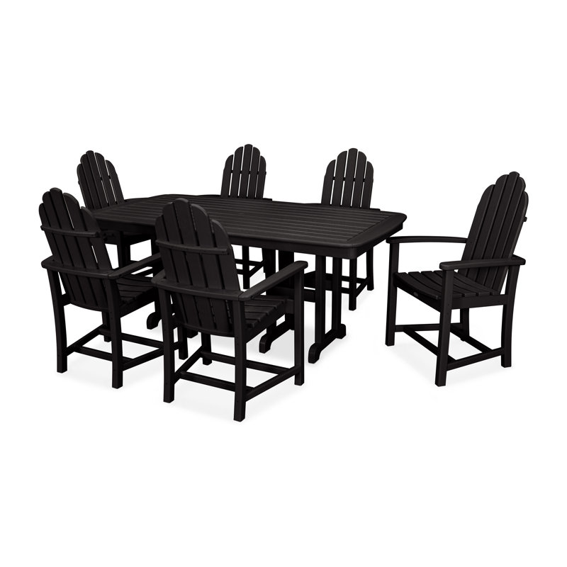 Ensemble de salle à manger 7 pièces Cape Cod, Noir anthracite
