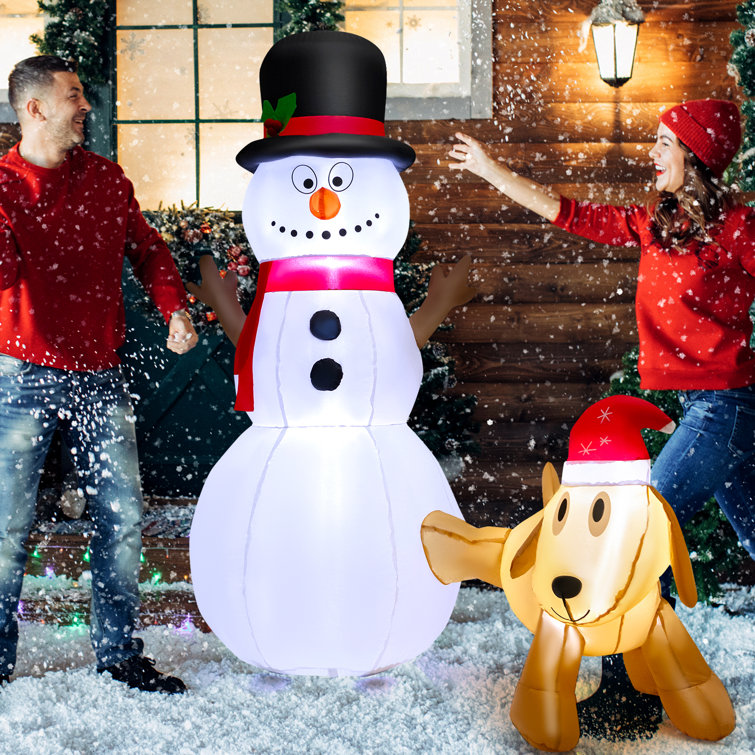 The Holiday Aisle® Snowman and Dog Christmas Inflatable Set