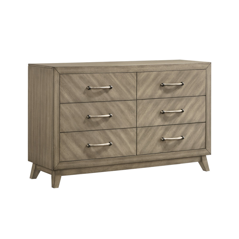 Dezerey 59'' W 6-Drawer Solid Wood Dresser