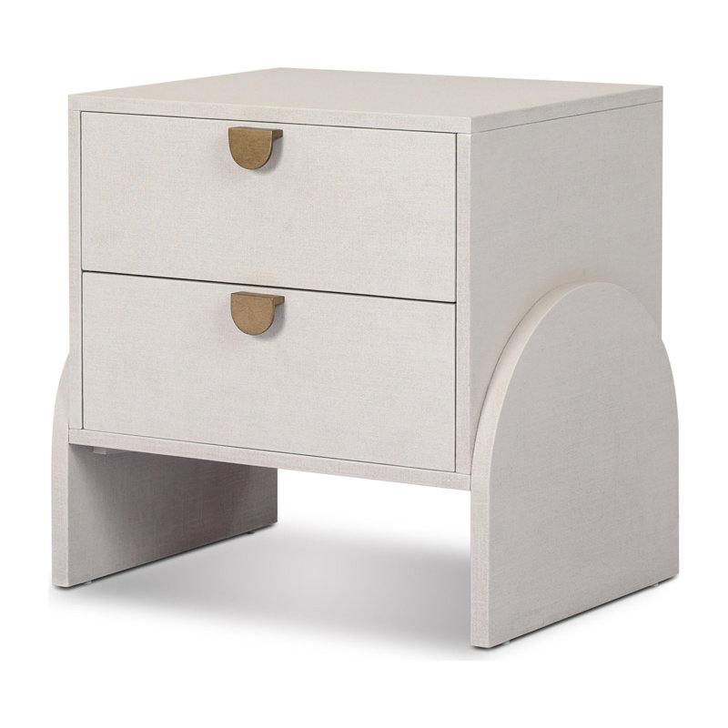 Cressida Nightstand-Ivory Painted Linen, Ivory Painted Linen