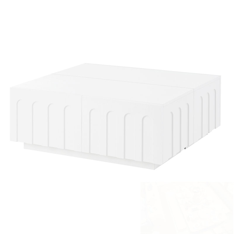 Meuble télé avec 4 tiroirs, Blanc