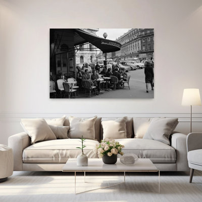 1960S Patrons At Cafe De La Paix Sidewalk Cafe Corner Of Paris Opera House In Background Paris France Classic Retro Vintage Urban Architecture Art