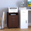 Organisateur de rangement mobile brun avec tiroir, support d'imprimante avec roulettes pour bureau à domicile