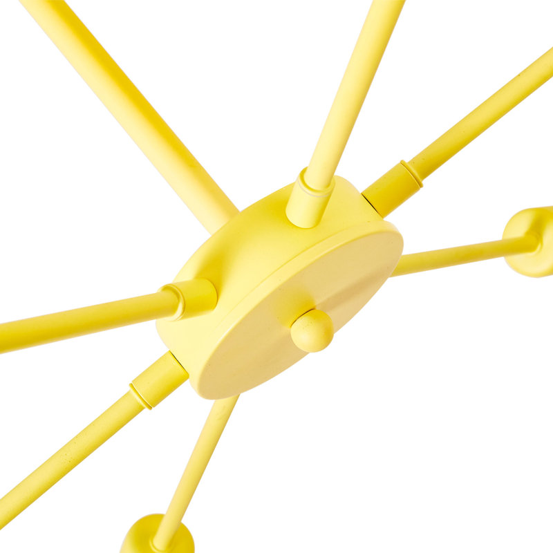 angelo:HOME Lane 6 Light Modern Spoke Chandelier in Multiple Color-ways, Yellow