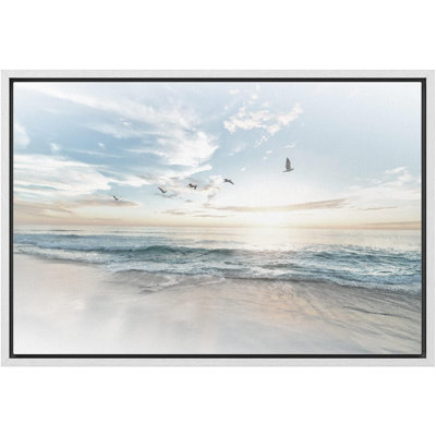 Coastal Beach Sunrise on The Beachy Scene Seagull Coastal Modern Large Canvas Art Wall Art Décoration de chambre à coucher