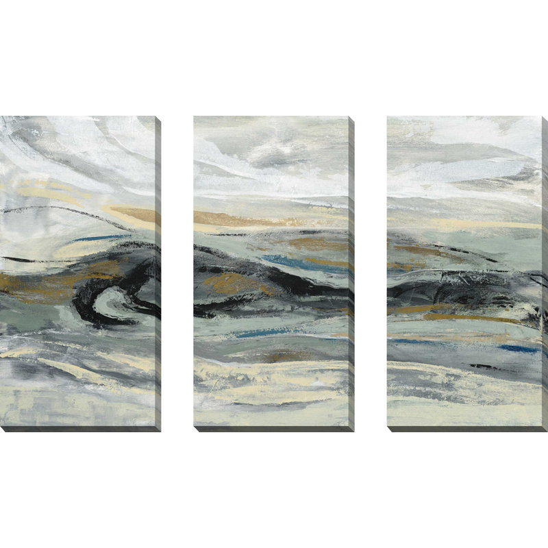 "Estuaire", ensemble de 3 impressions sur toile